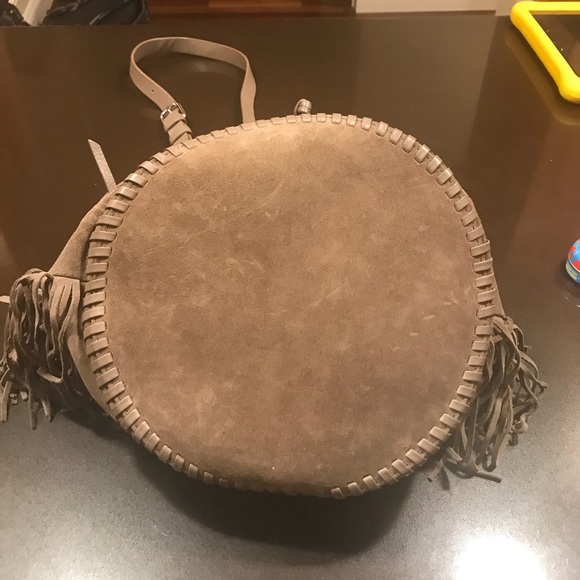 All Saints Drawstring Suede Bag - Picture 4 of 6